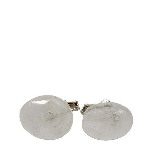 tiinei / Specimen Earring Glass - Round - (Single Ear) Frosty Light Green