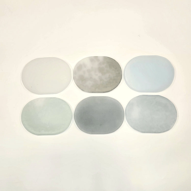 tiinei / オーバルプレート 大 にごりライトブルー