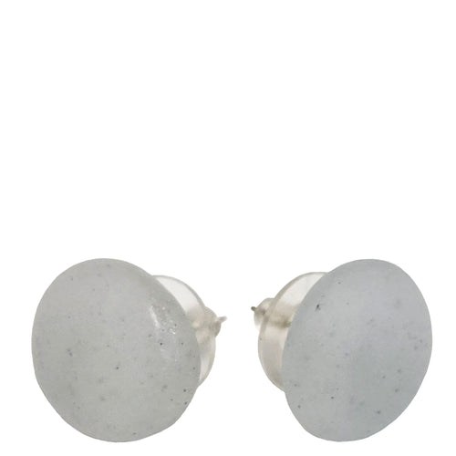 tiinei / 標本箱ピアスガラス・丸 にごりホワイト