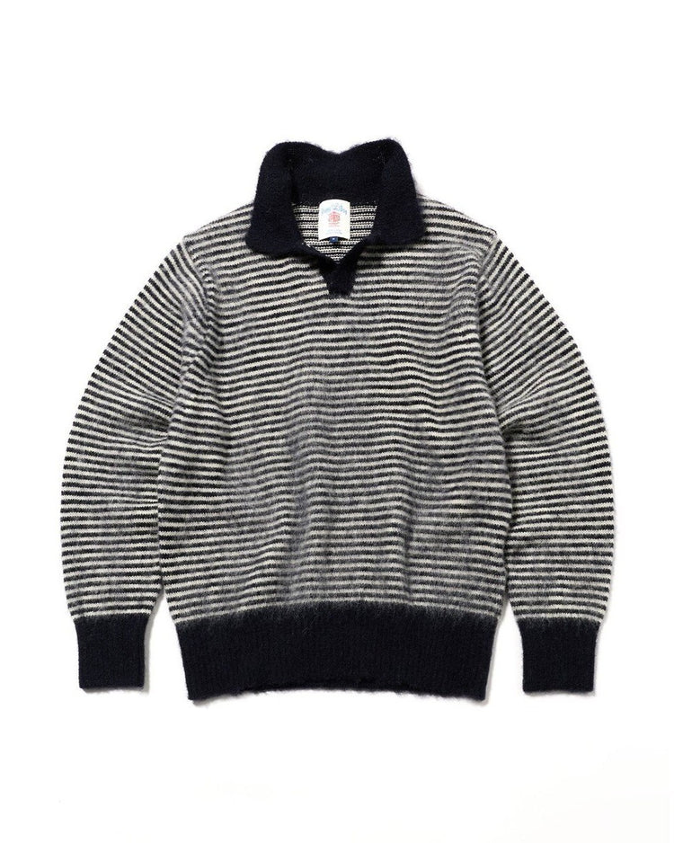J.PRESS ORIGINALS Saggy Dog Skipper Polo Knit Japan Made KROALW0053 NAVY STRIPE