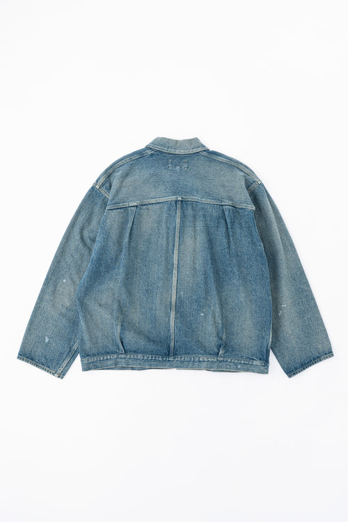 YOKO SAKAMOTO PLEATS JACKET Fade Indigo