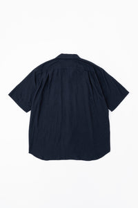 YOKO SAKAMOTO  OPEN COLLAR S/S SHIRT NAVY