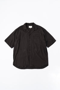 YOKO SAKAMOTO  OPEN COLLAR S/S SHIRT BROWN