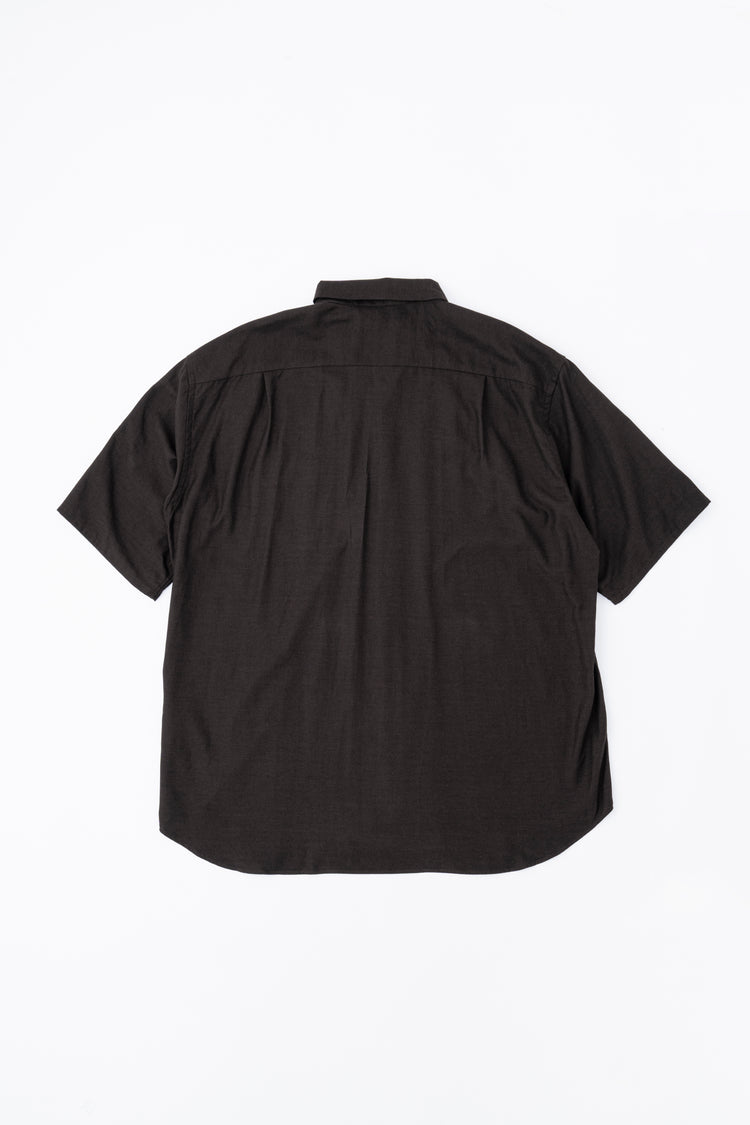 YOKO SAKAMOTO  OPEN COLLAR S/S SHIRT BROWN